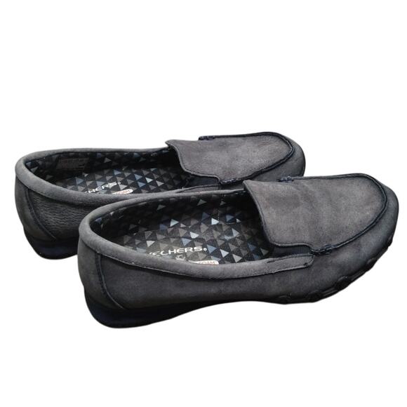 Skechers Womens Size 10W Navy Memory Foam Air Cooler Suede Slip-On Loafers 49324 - Picture 1 of 8